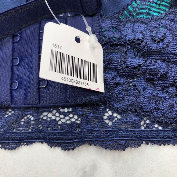 Soma Bralette Lace Plunge Bra Amazon Palm Blue Size XS Extra Small - Picture 5 of 5